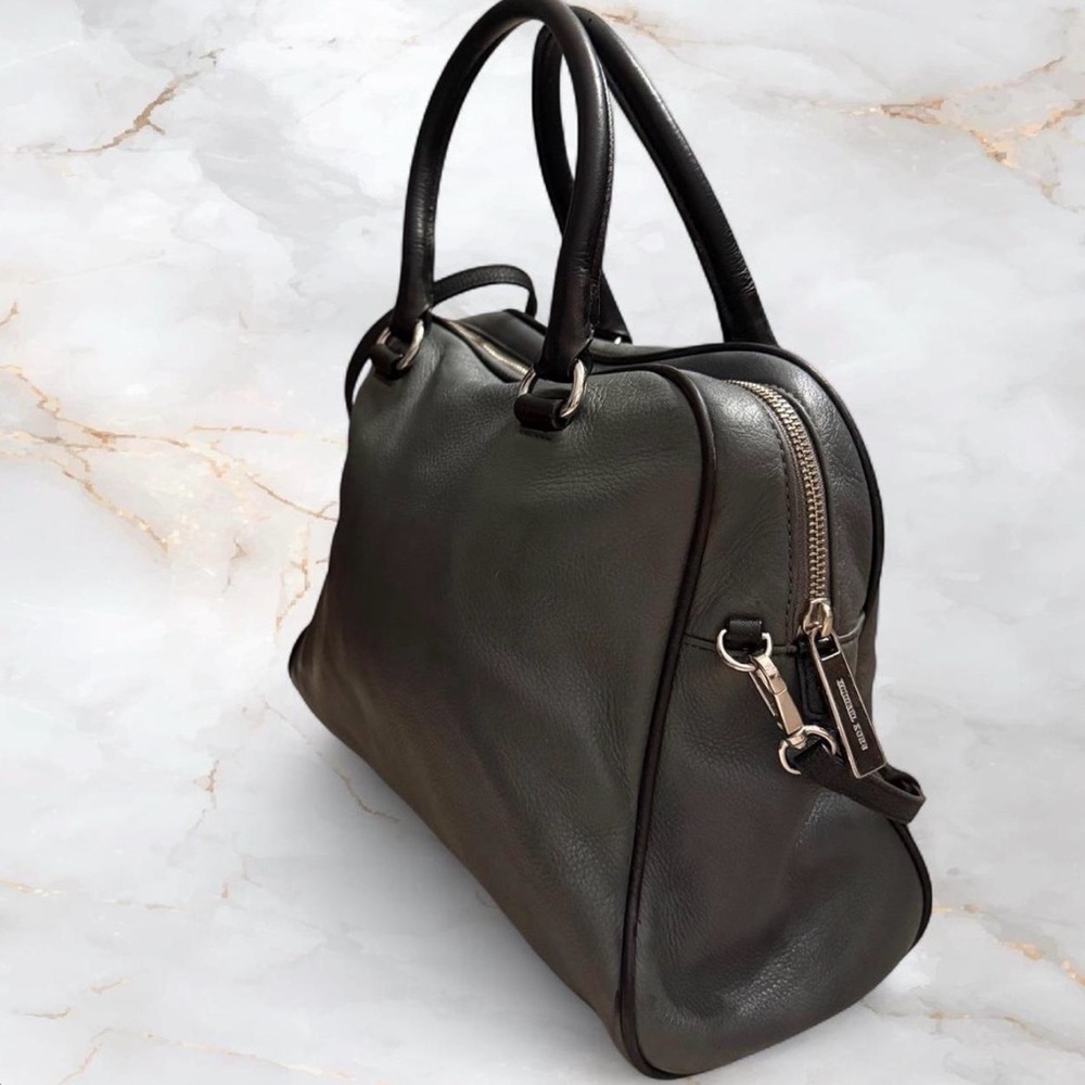 Michael Kors Gray Leather Satchel Bag With MK Charm that Nearly Ended Me … - Picture 4 of 11